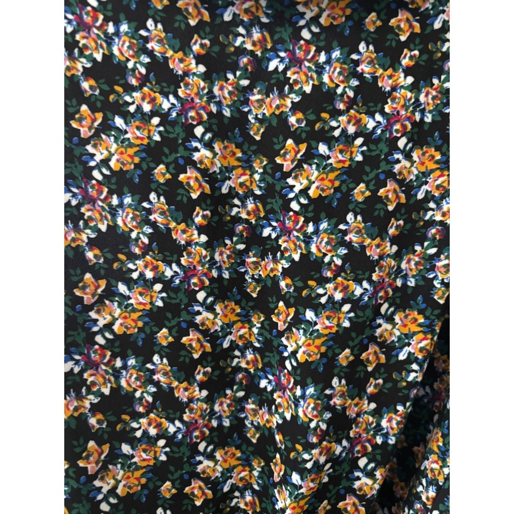 Romantic Boho Floral Ruffle Plunge Blouse Size 2X Soft Drape Femme Chic Wear - Picture 11 of 13